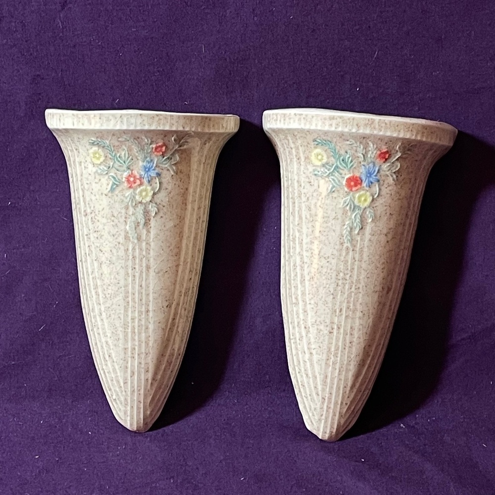 Weller Art Pottery Wall Pocket Flower Vases (Pair) VINTAGE